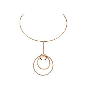 Swarovski Rose Gold Plated Circle Pendant Necklace With Crystals New $149